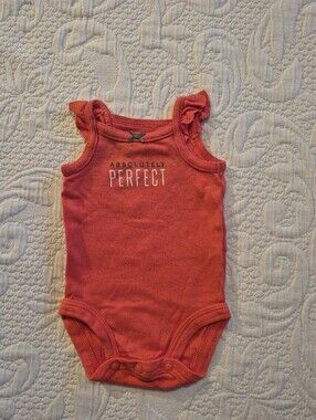 Carter's NB orange bodysuit EUC